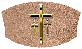 DNSWILL 517 GD SH BZ Gold 3 Crosses Shimmer Bronze Background